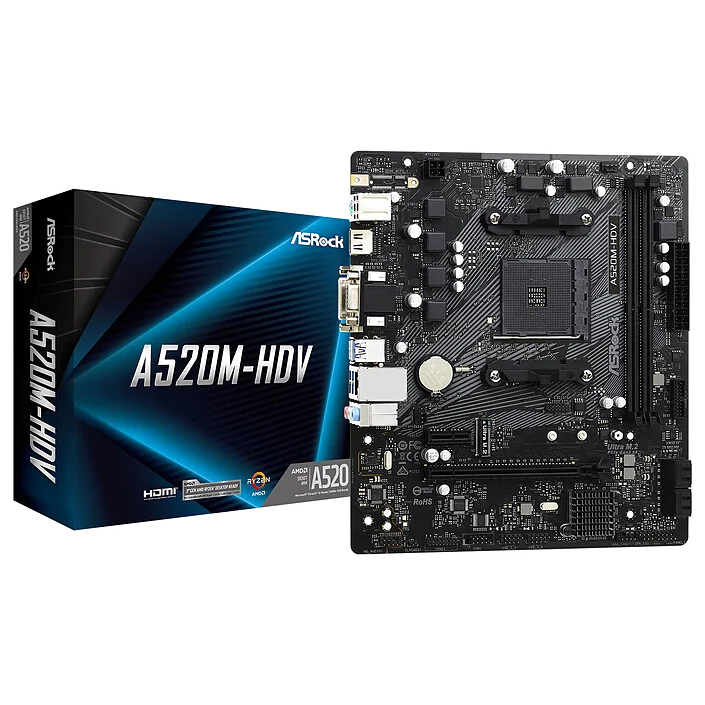 Carte Mère ASRock A520M-HDV Micro-ATX Socket AM4