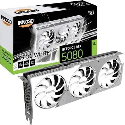 Carte Graphique INNO3D GeForce RTX 5080 X3 OC White 16 Go GDDR7