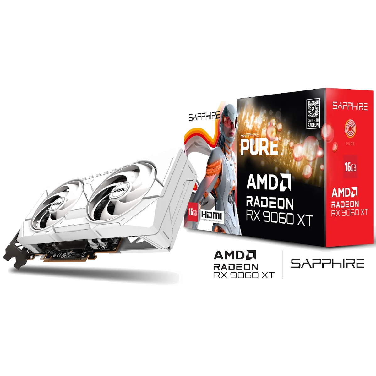 Carte Graphique Sapphire Radeon RX 9060 XT Pure Gaming OC 16 Go GDDR6