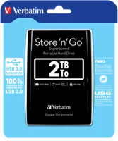 Verbatim Disque dur portable USB Store 'n' Go 3.0, 2 To, noir
