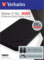 Verbatim Disque SSD portable Store 'n' Go USB 3.2 Gén 1 512 Go - 3
