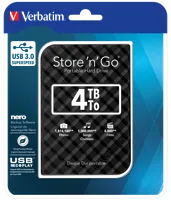 Verbatim Disque dur portable USB Store 'n' Go 3.0, 4 To, noir - 3