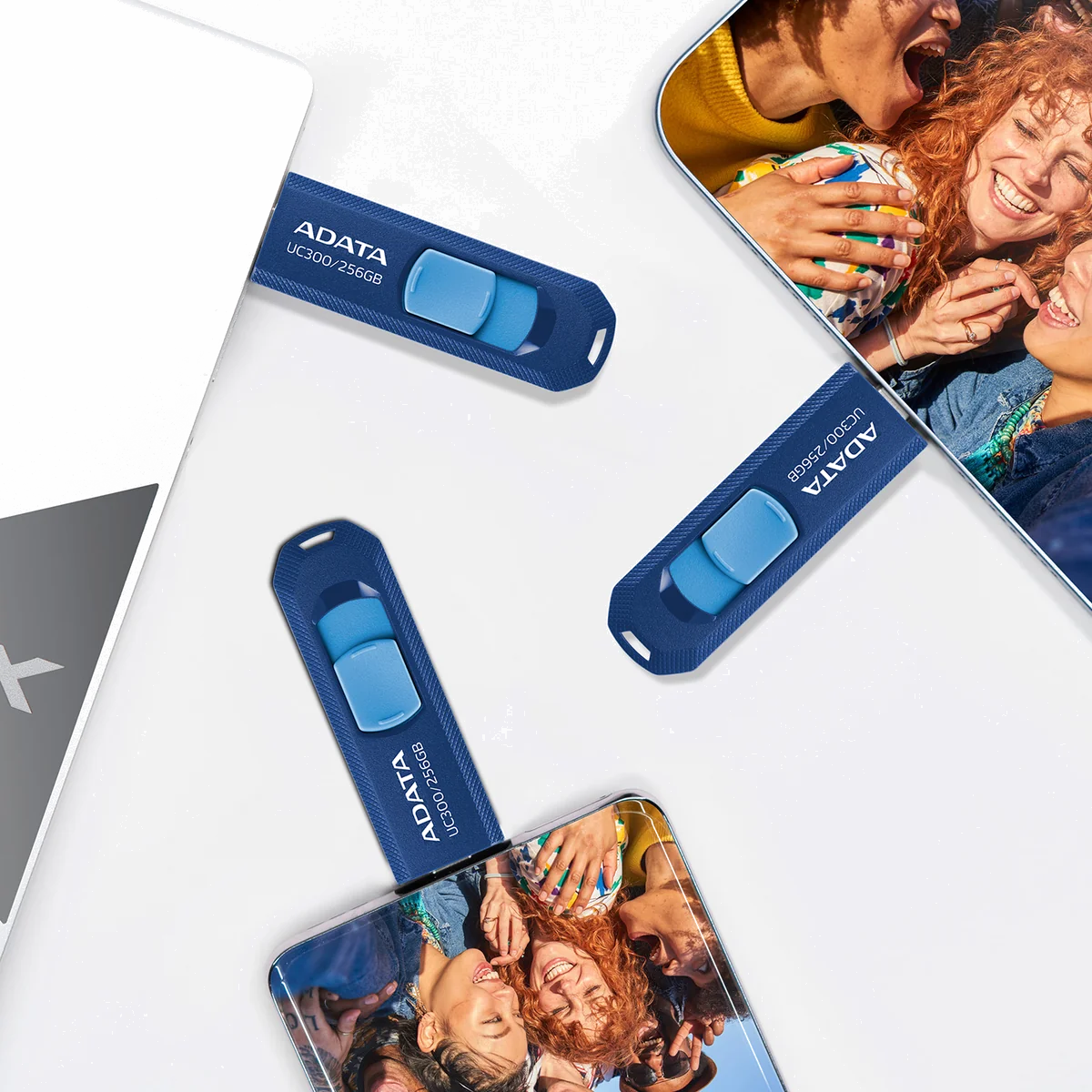 ADATA ACHO-UC300-256G-RNB/BL lecteur USB flash 256 Go USB Type-C 3.2 Gen 1 (3.1 Gen 1) Bleu