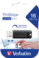 Verbatim Clé USBPinStripe 3.0 de 16 Go - Noire - 2