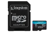 Kingston Technology Carte microSDXC Canvas Go Plus 200 Mo/s A2 U3 V30 64 Go + adaptateur