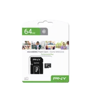 Carte MicroSDXC PNY Performance Plus 64 Go Classe 10 avec Adaptateur SD