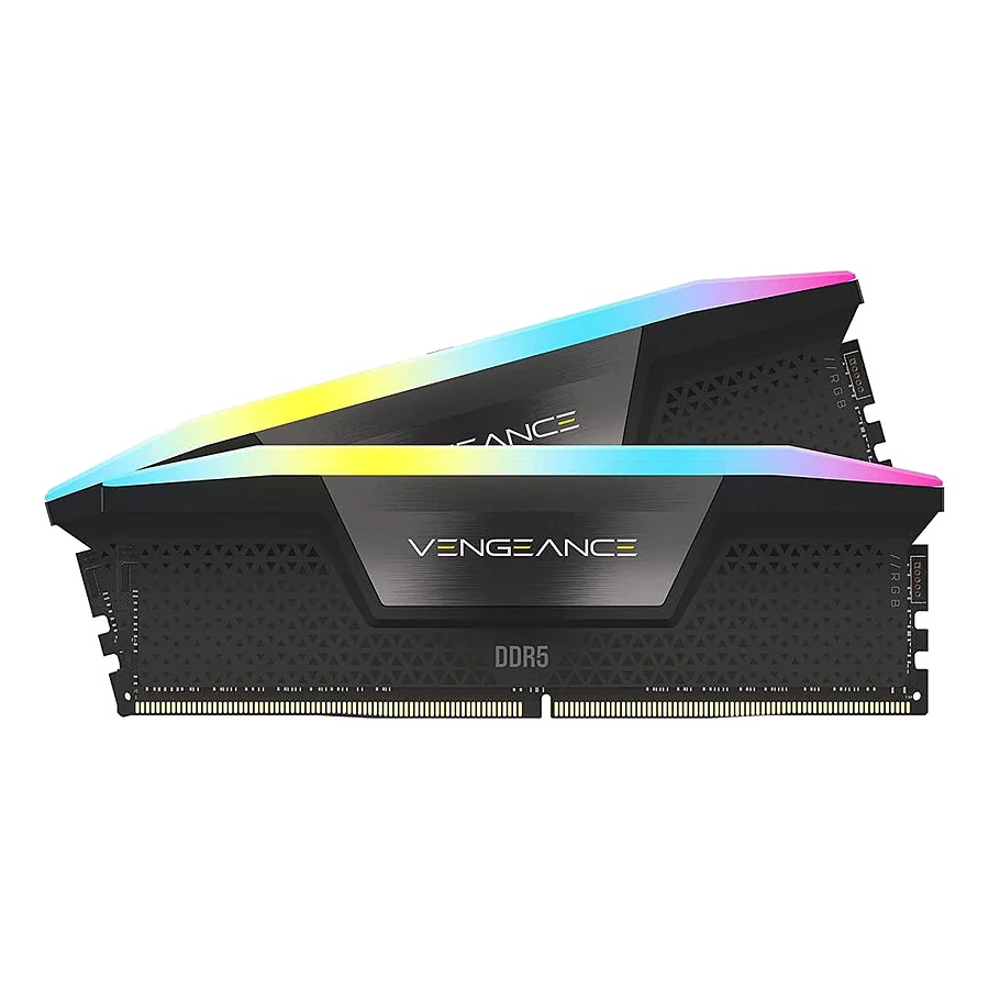 Kit Barrettes mémoire 32Go (2x16Go) DIMM DDR5 Corsair Vengeance RGB  5200MHz CL40 AMD Expo (Noir)