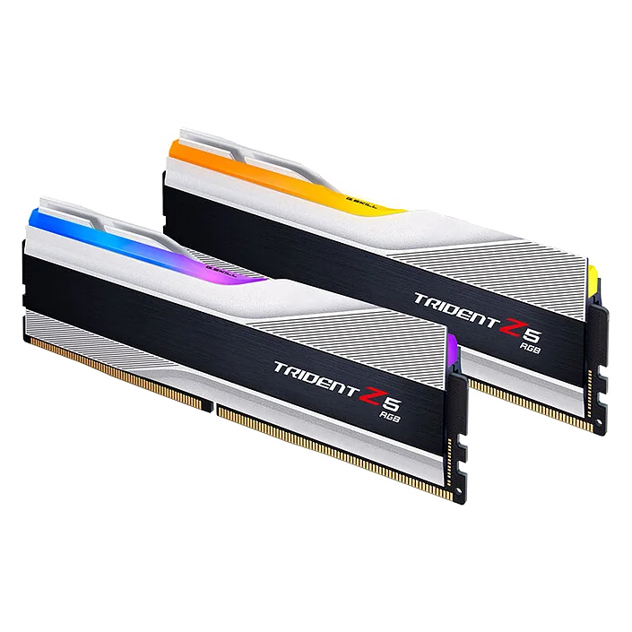 Kit Barrettes mémoire 32Go (2x16Go) DIMM DDR5 G.Skill Trident Z5 RGB 5600MHz CL36 (Argent)
