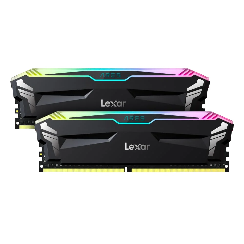 Kit Barrettes mémoire 32Go (2x16Go) DIMM DDR5 Lexar Ares 2nd Gen RGB 6000MHz CL30 (Noir)