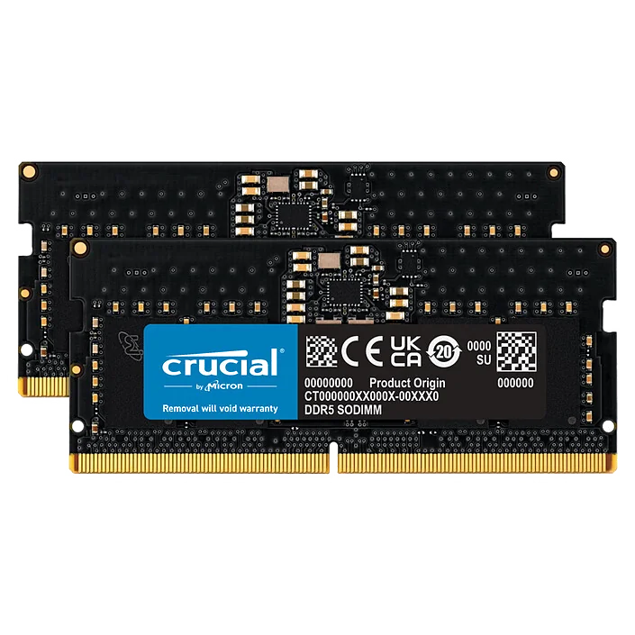 Barrette Mémoire Crucial 16 Go DDR5 SODIMM 4800 MHz CL40