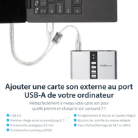 StarTech.com ICUSBAUDIO7D - Carte Son Externe USB 7.1 SPDIF - 5