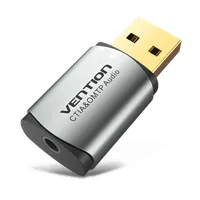 Carte Son Externe USB Métal Gris - Adaptateur Audio 3.5mm - 2
