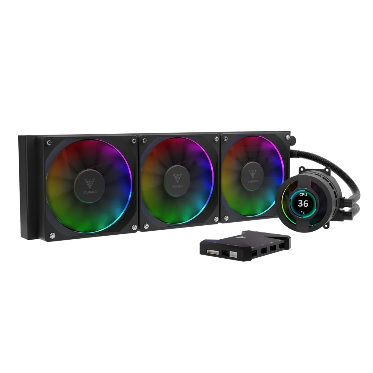 Kit Watercooling AIO Gamdias Chione P3-360U RGB 360mm Noir