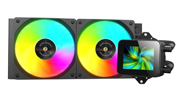 Mars Gaming MLVISION240 système de refroidissement d’ordinateur Processeur Refroidisseur de liquide tout-en-un 12 cm Noir