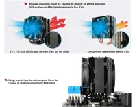 Ventirad CPU ENERMAX ETS-T50 AXE ARGB Blanc - Refroidissement Haute Performance et Éclairage RGB - 3