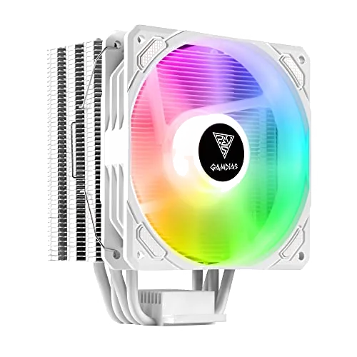 Ventirad Gamdias Boreas E1-410 RGB Blanc - Refroidissement Performant et Éclairage ARGB