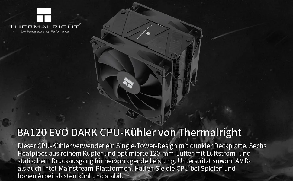 Ventilateur Processeur Thermalright Burst Assassin 120 Vision BLACK - Refroidissement Haute Performance avec Écran IPS