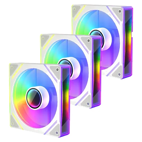 Ventilateur Boîtier 1stPlayer FS7 RGB - 12cm Blanc (Pack 3)