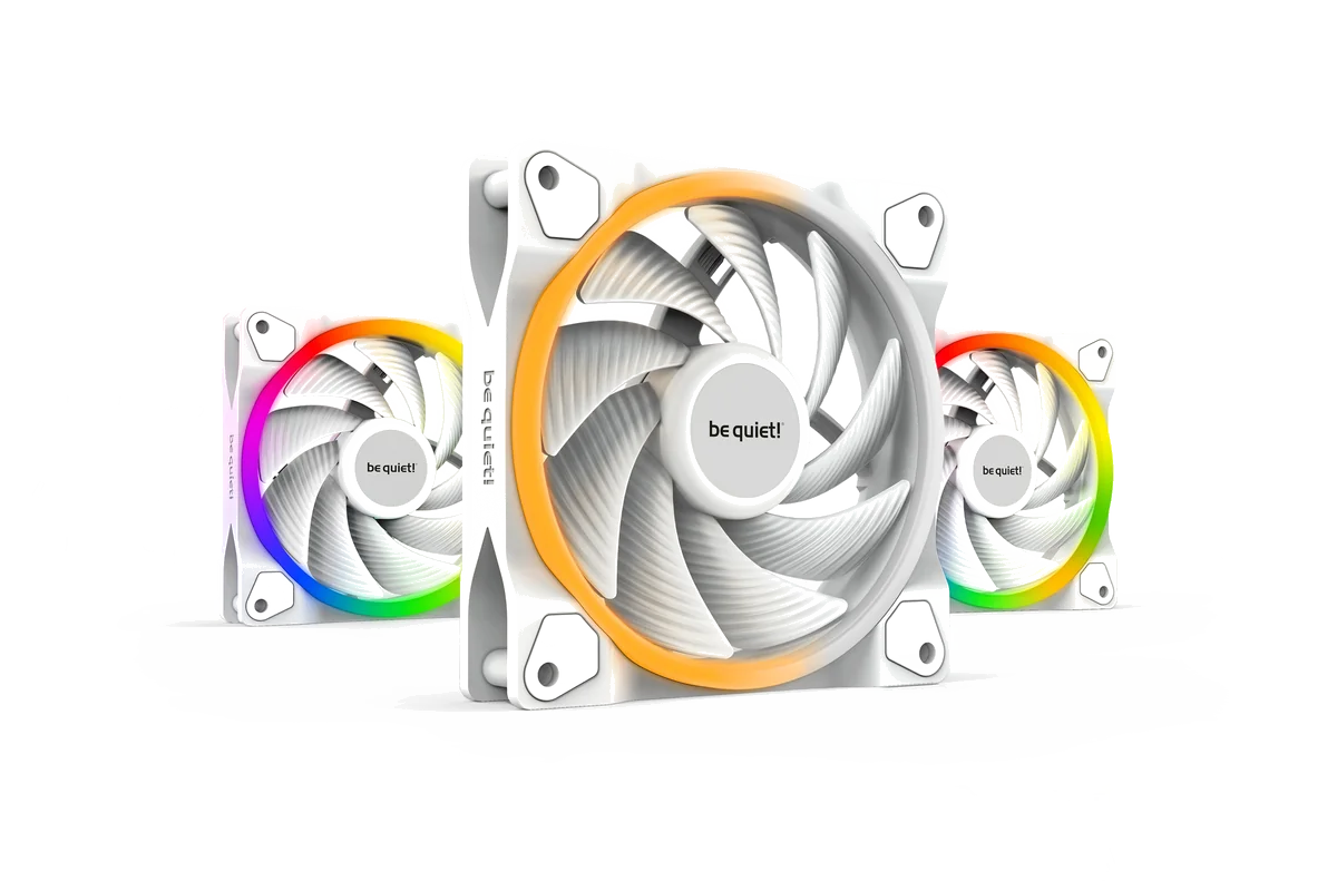 be quiet! Light Wings 120 mm PWM | Ventilateur PC ARGB high-speed White, Pack de 3