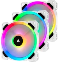 Lot de 3 Ventilateurs de boitier Corsair Dual Light Loop LL120 RGB - 12cm (Blanc)