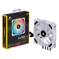 Lot de 3 Ventilateurs Boîtier Corsair LL120 RGB Blanc avec Lighting Node PRO - 2