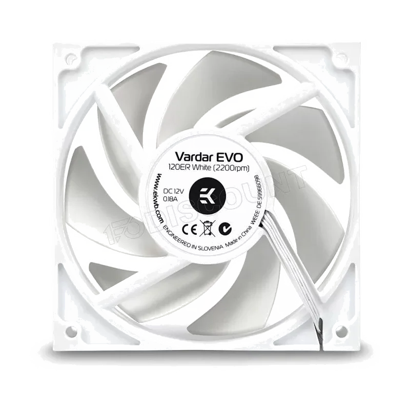 Ventilateur Boîtier EK-Vardar EVO 120ER BB 12cm Blanc - Haute Pression Statique