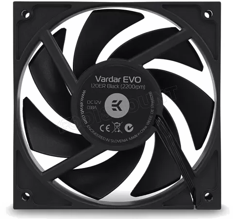 Ventilateur Boîtier EK-Vardar EVO 120ER BB 12cm Noir - Haute Pression Statique