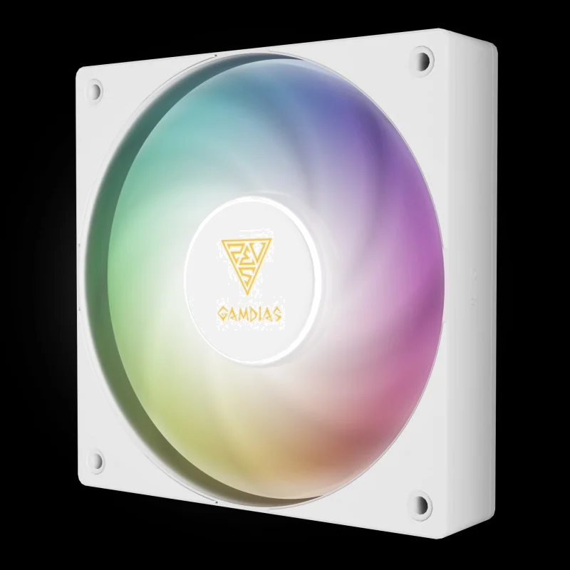 Ventilateur Boîtier Gamdias Notus M1 ARGB PWM 12cm Blanc