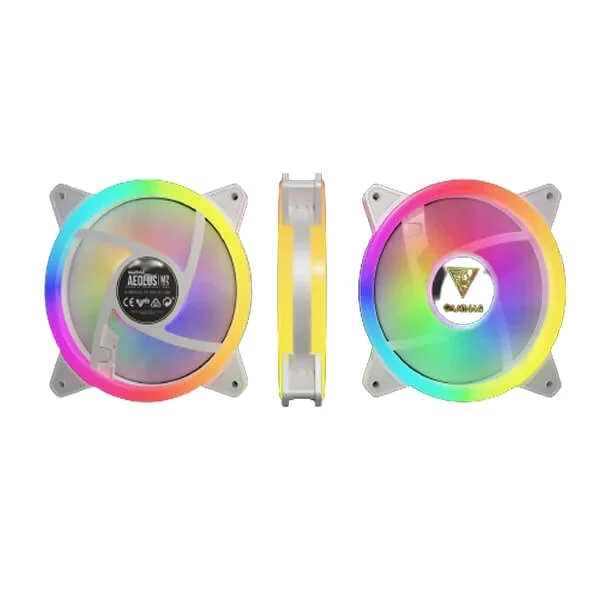 Ventilateur Boîtier Gamdias Notus M1 ARGB 120mm - Blanc (Pack de 3)