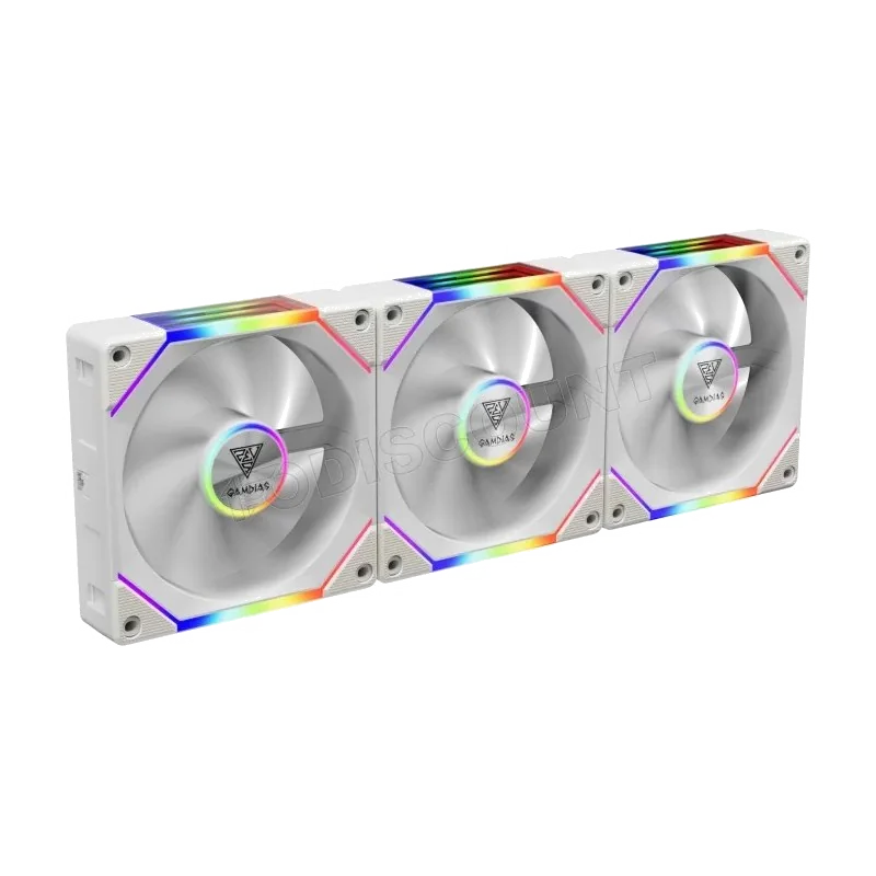 Lot de 3 Ventilateurs Boîtier Gamdias Aeolus P2 RGB 12cm Blanc