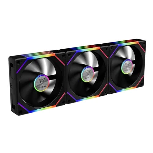 Lot de 3 Ventilateurs de Boîtier Gamdias Aeolus P2 RGB 12cm Noir