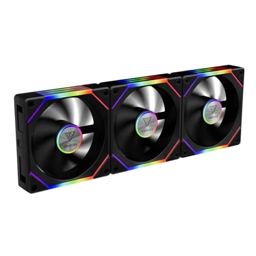 Lot de 3 Ventilateurs Boîtier Gamdias Aeolus P2 RGB 12cm Noir