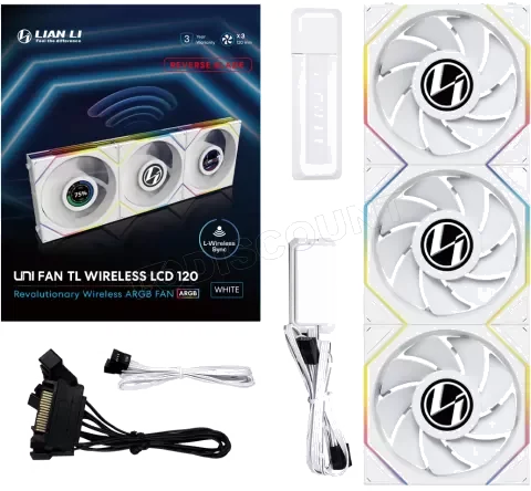 Ventilateur Boîtier Lian Li UNI FAN TL Wireless Reverse RGB 12cm Blanc