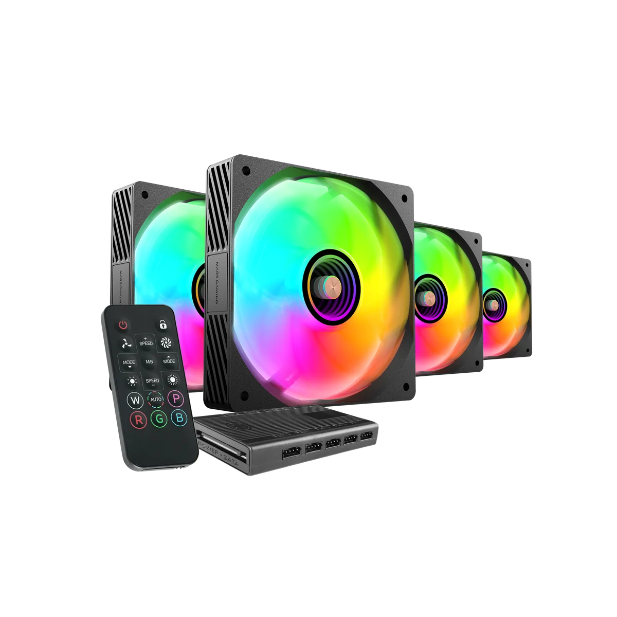 Mars Gaming MFSI4KIT système de refroidissement d’ordinateur Boitier PC Ventilateur 12 cm Noir