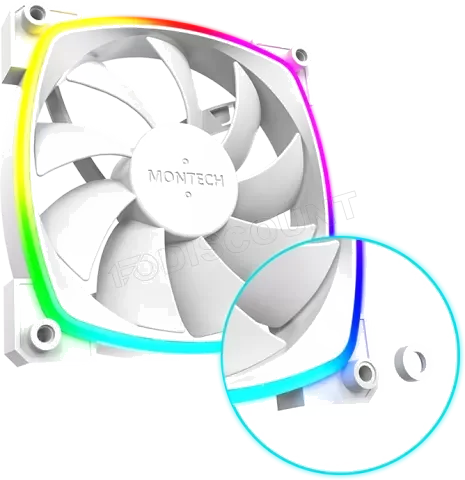 Ventilateur Boîtier PC Montech AX120 RGB PWM 120mm Blanc