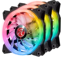 Lot de 3 Ventilateurs Boîtier Raijintek Iris 12 Rainbow RGB 12cm PWM Noir - 1