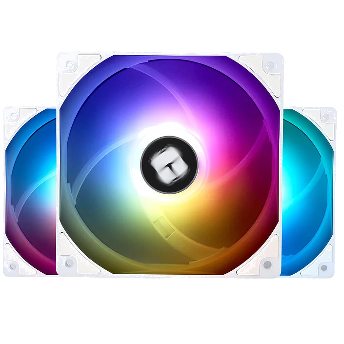 Lot de 3 Ventilateurs Boîtier Thermalright TL-C12CW-S Blanc 120mm PWM ARGB