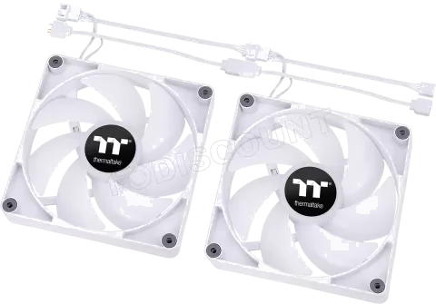 Lot de 2 Ventilateurs Boîtier Thermaltake CT140 PWM 14cm Blanc ARGB