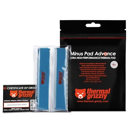 Lot de 4 Pads Thermiques Thermal Grizzly Minus Pad Advance 120x20x2mm (Noir)