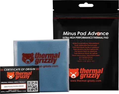 Lot de 2 Pads Thermiques Thermal Grizzly Minus Pad Advance 100x100x2mm Noir