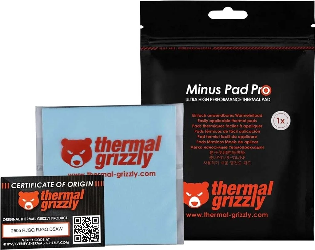 Lot de 2 Pads Thermiques Thermal Grizzly Minus Pad Pro 120x20x3mm