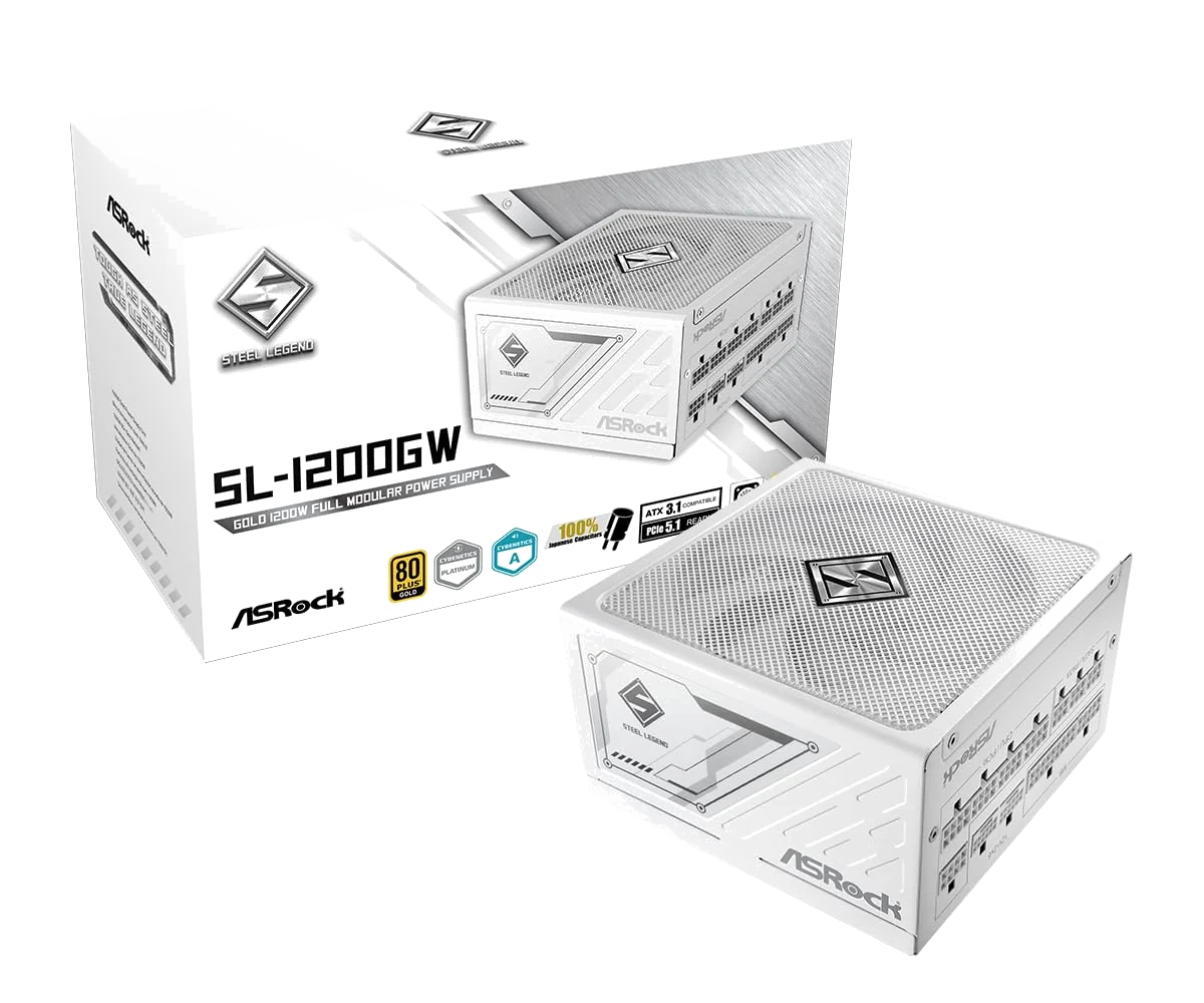 Alimentation ASRock Steel Legend 1000W 80 PLUS Gold - Blanc