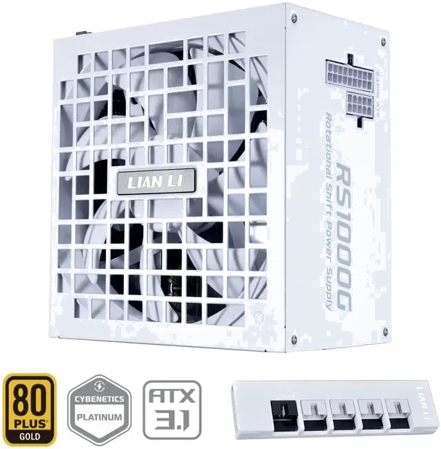 Alimentation ATX Lian Li Rotational Shift 1000W 80+ Gold Modulaire Blanc