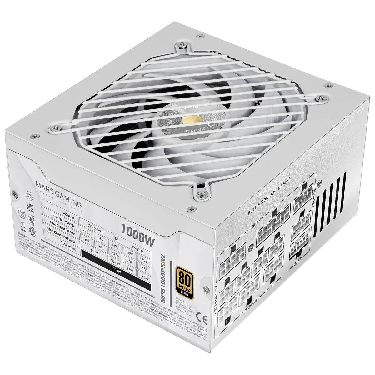 Mars Gaming MPB1000PSIW unité d'alimentation d'énergie 1000 W 24-pin ATX ATX Blanc