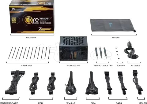 Alimentation Seasonic Core GX-750 V2 2024 ATX 3.1 - 750W Noir