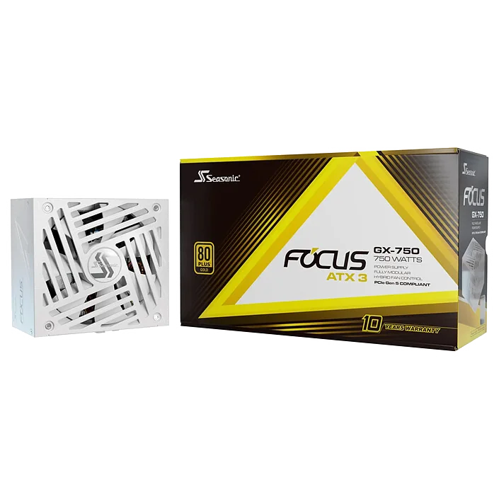 Alimentation ATX Seasonic Focus GX ATX 3.1 (2024) - 750W (Blanc)