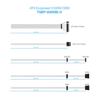 TooQ Fonte Ecopower II unité d'alimentation d'énergie 500 W 20+4 pin ATX ATX Argent - 7