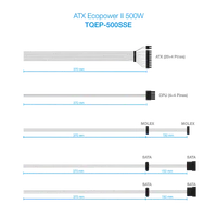 TooQ TQEP-500SSE unité d'alimentation d'énergie 500 W 24-pin ATX ATX Argent - 6