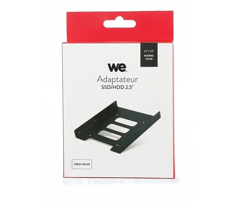 Adaptateur pour Disque Dur 2.5" vers Baie 3.5" avec Câbles - Noir