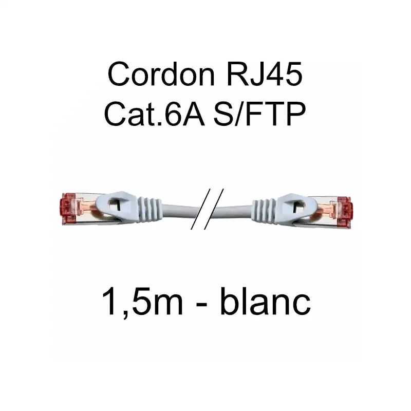 Câble Réseau RJ45 Catégorie 6 F/UTP 10m - Noir Étanche